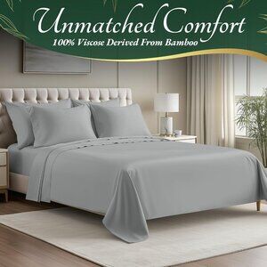 4- NIB Bamboo Sheets Full Size 4 pcs-Ultra Soft & Luxuriously Cooling, 17" Deep